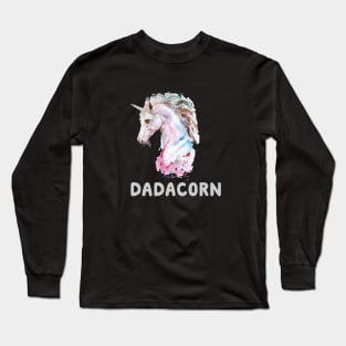 Dadacorn Unicorn Dad Father's Day Long Sleeve T-Shirt